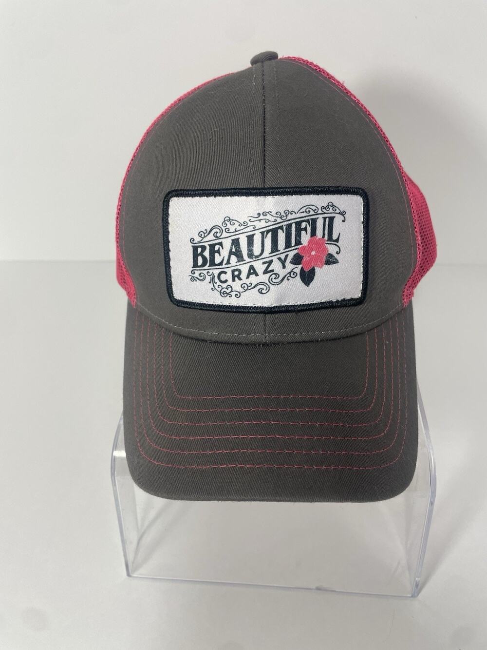 Luke Combs Beautiful Crazy Pink and Grey Trucker Hat One Size